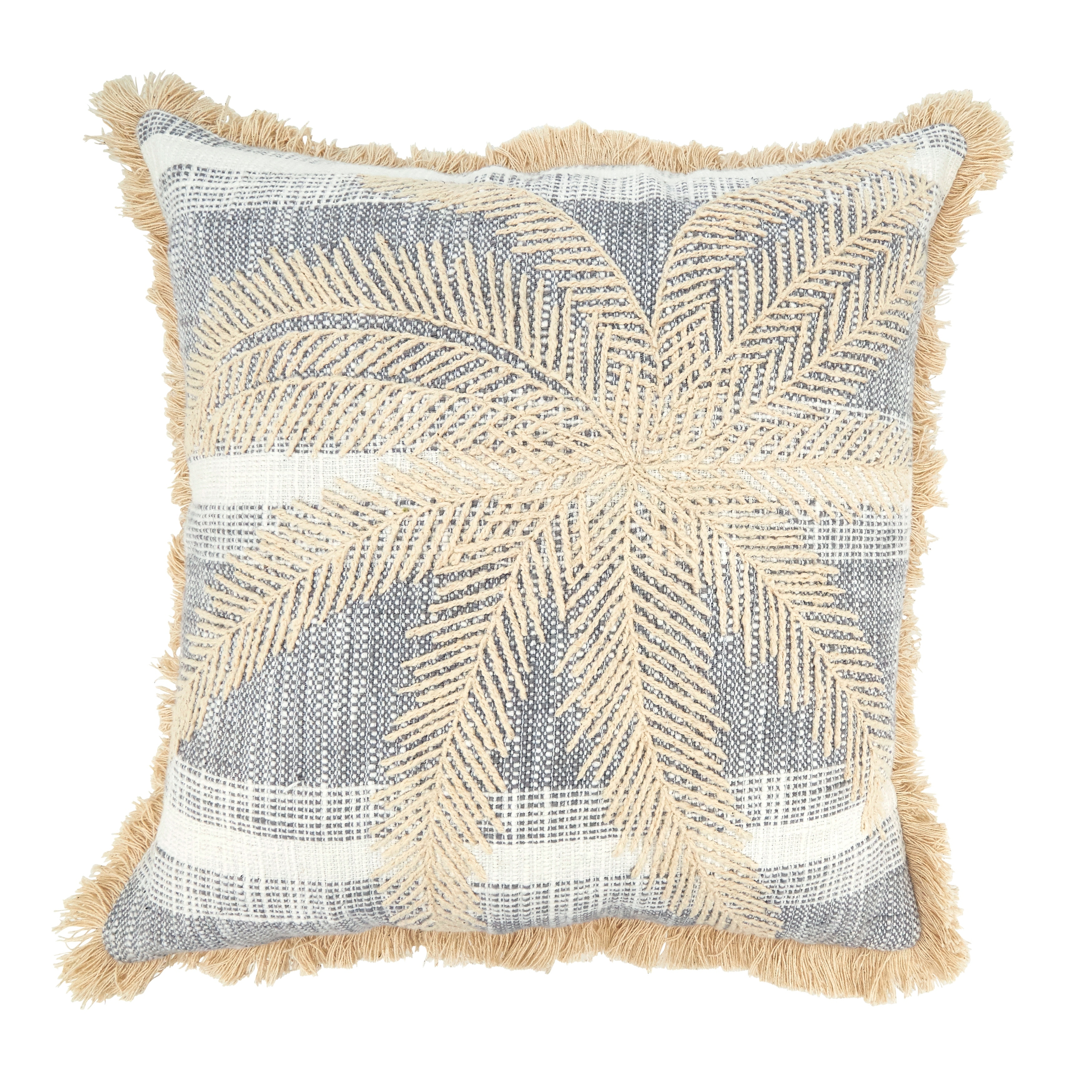 Saro Lifestyle Palm Breeze Embroidered Throw Pillow