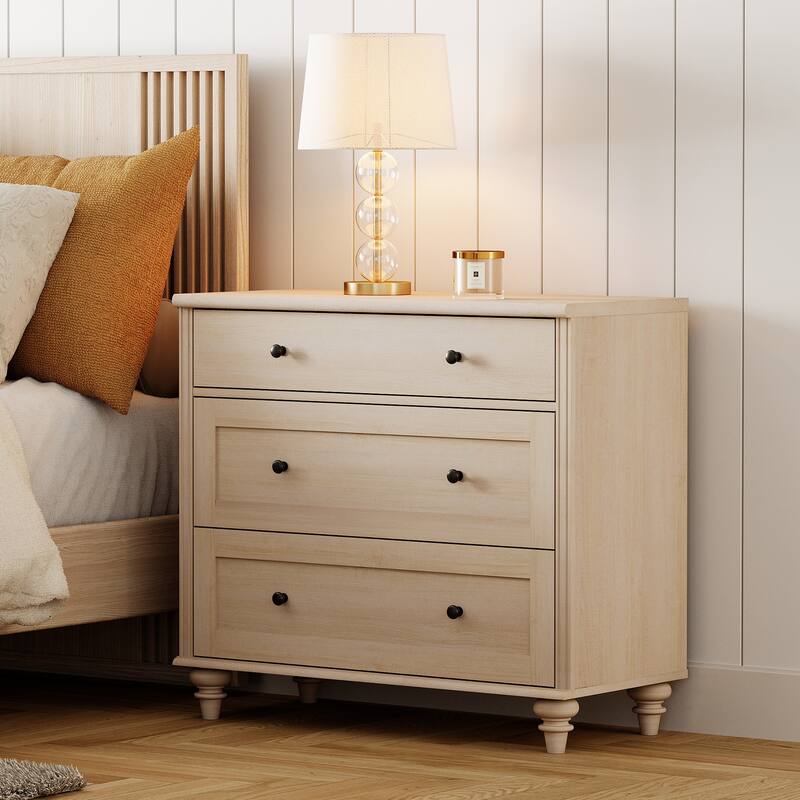 WAMPAT 3 Drawer Dresser ,Wood Storage Dresser for Bedroom
