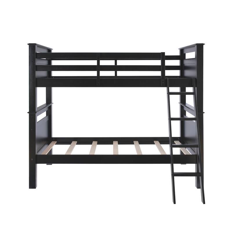 Linon Beckett Wood Twin Over Twin Bunk Bed