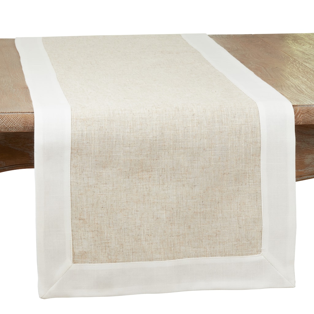 Dinner Table Runner With Two Tone Design - 16"x72"