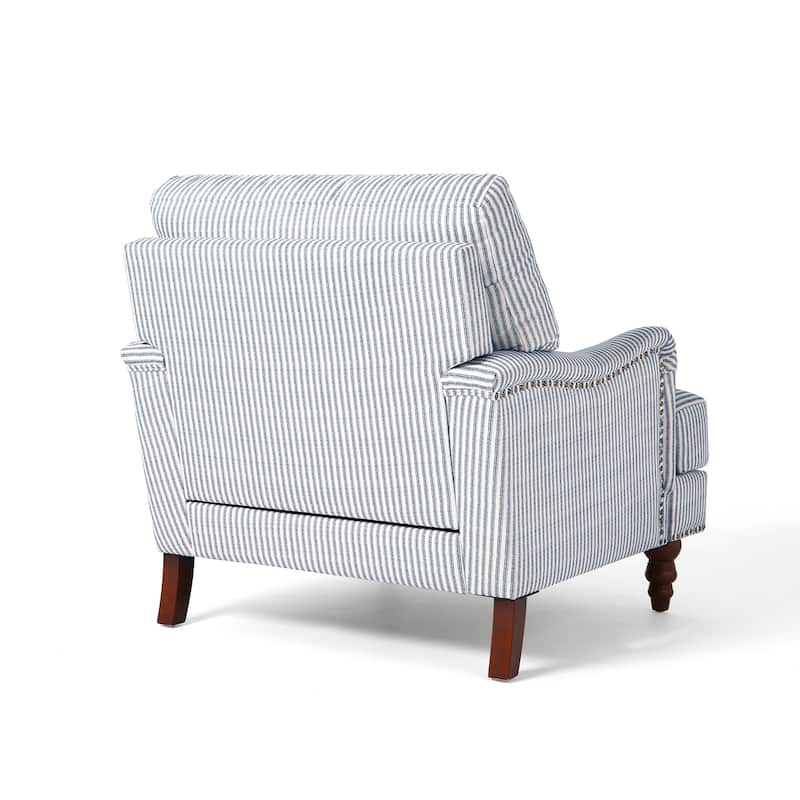 Mid Century Chenille Upholstered Accent Chair with Nailhead Trim