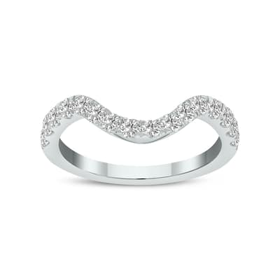 Marquee Jewels 3/4 Carat TW Lab Grown Diamond Wedding Band in 14K White Gold