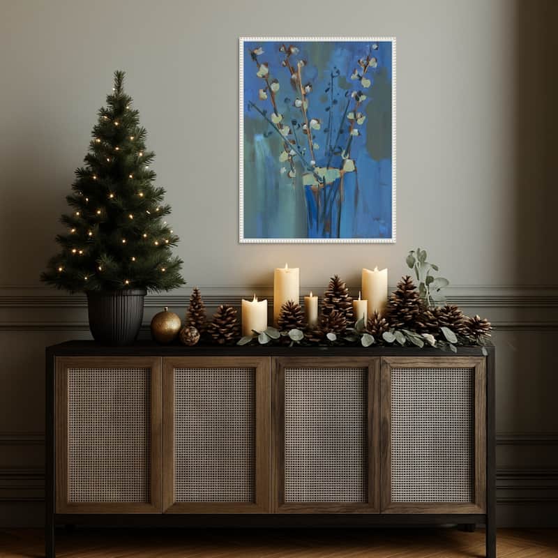 Winter Willow II by Erin McGee Ferrell (23 x 30 in.), Framed Canvas Wall Art Print - Sylvie Beaded White