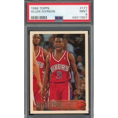 Allen Iverson 1996 Topps Basketball Rookie Card #171 Graded PSA 9 - 8'6" x 11'6"