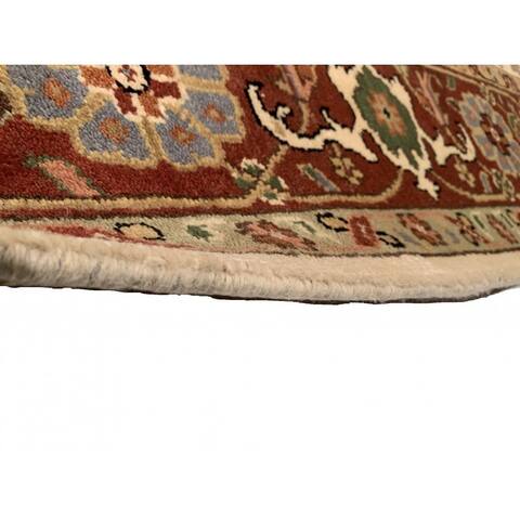 Beige Fine Hand-Knotted Serapi Design 6' X 9' - 6' X 9'