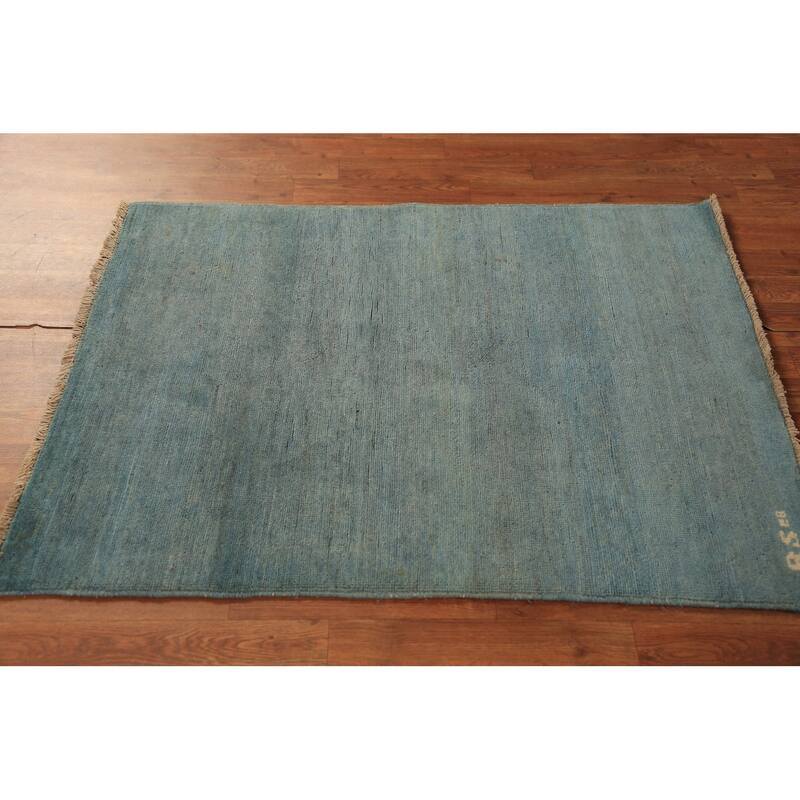 Stripe Gabbeh Oriental Foyer Rug Hand-Knotted Wool Carpet - 2'3" x 4'3"