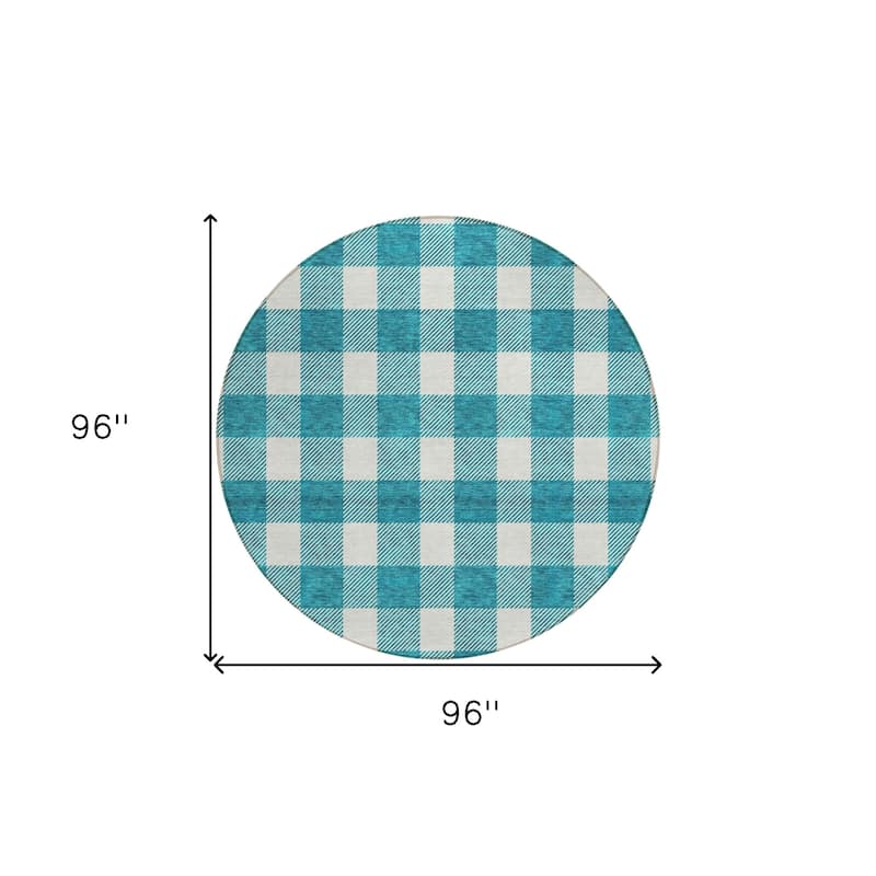 HomeRoots Plaid Transitional Rectangle Outdoor Rug