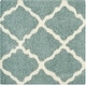 preview thumbnail 71 of 162, SAFAVIEH Dallas Shag Giusy Trellis 1.5-inch Thick Rug 10' Square - Seafoam/Ivory - Square