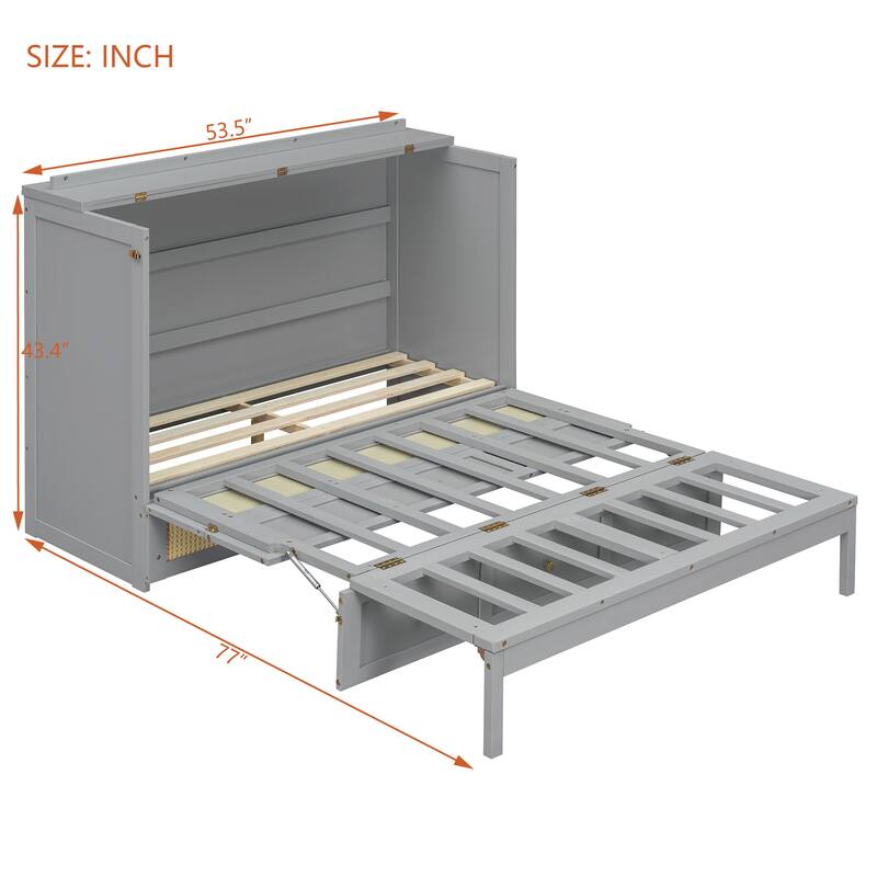 Full Size Murphy Bed with Large Drawers