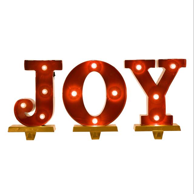 Glitzhome Christmas Word Stocking Holder Set - Red JOY