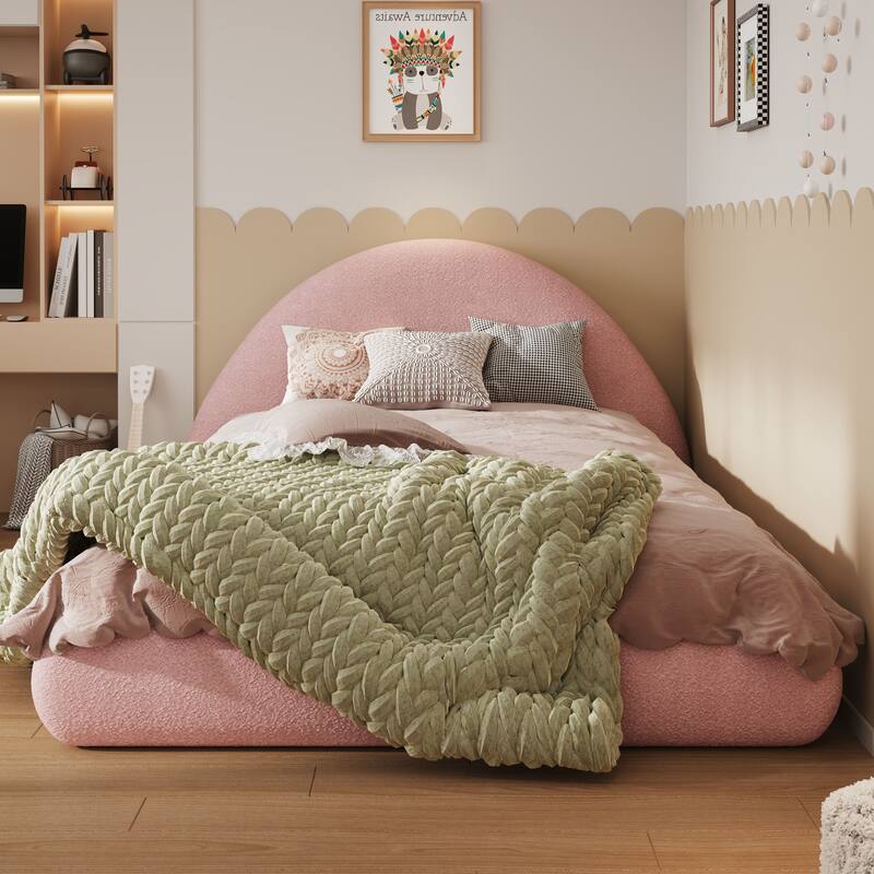 Christopher Knight Home - Rosalie Modern Upholstered Bed Frame with Curved Headboard