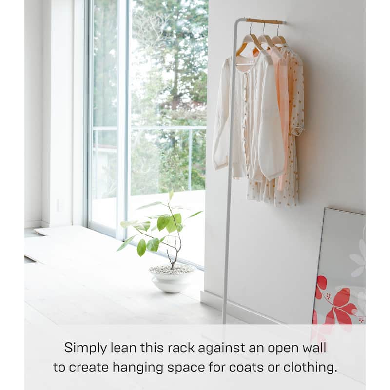 Yamazaki Home Leaning Coat Rack, Steel, Holds 11 lbs - L 16.54 x W 15.16 x H 62.99 inches