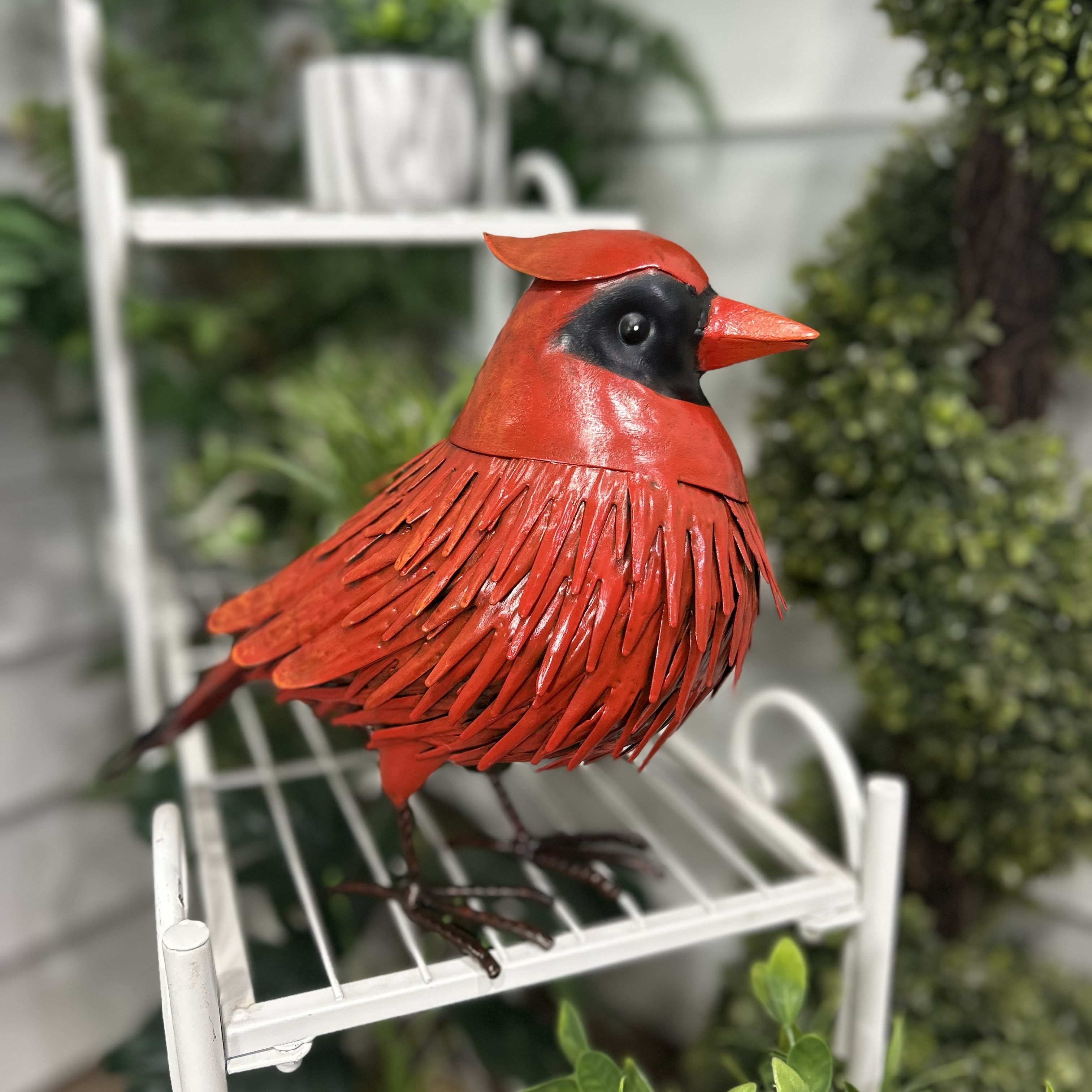 Hi-Line Metal Cardinal Statue