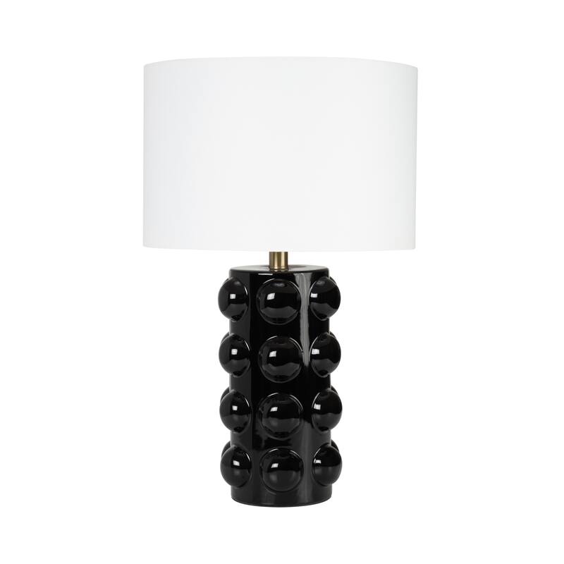 Sagebrook Home Neutral Textured Modern Ceramic, Bubble Table Lamp, Black - 14" x 14" x 22"