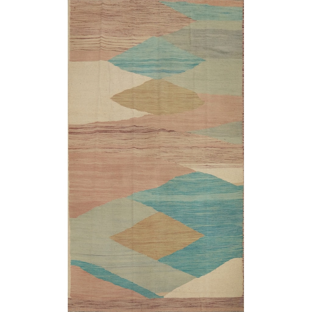 Hand Woven Southwestern Wool Multi-Colored Geometric Area Rug - 7' 11'' X 4' 11''