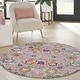 preview thumbnail 159 of 178, Nourison Passion Boho French Country Floral Area Rug. 5'3" Round - Silver - Runner
