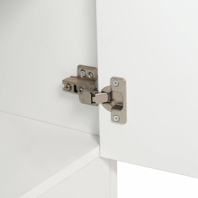 59.3" Double Sink Bathroom Vanity with SMC Top, MDF Cabinet with Solid Wood Frame & Soft-Close Doors