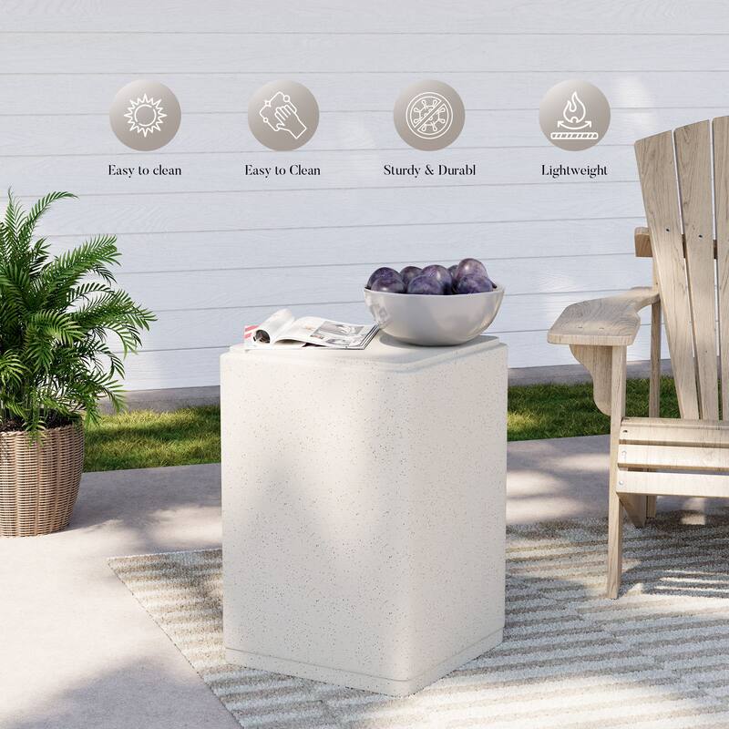 COSIEST Outdoor Black Concrete Side Table