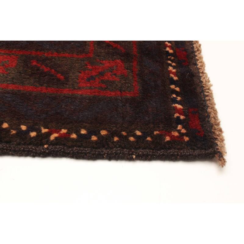 ECARPETGALLERY Hand-knotted Baluch Dark Grey Wool Rug - 3'8 x 6'5