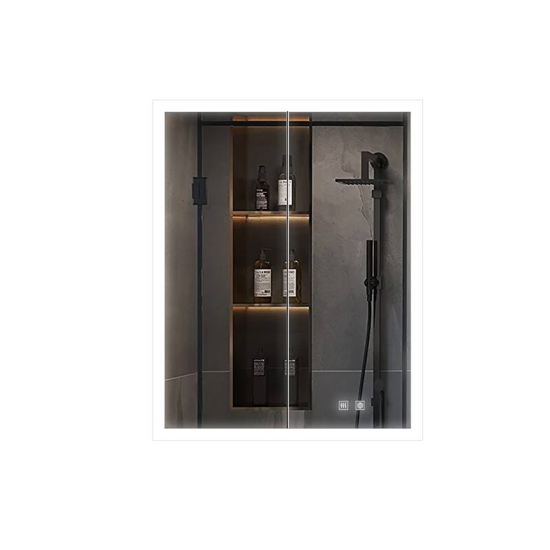Mesa Surface-Mount LED Mirror Medicine Cabinet with Defogger