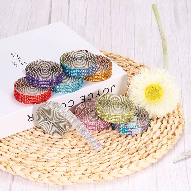 3 Roll 1 Yard 12mm Self Adhesive Crystal Ribbon