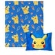 preview thumbnail 1 of 4, Pokemon Silk Touch Throw Blanket with Plush Pocket Pillow 50" x 60" - Pika Pika