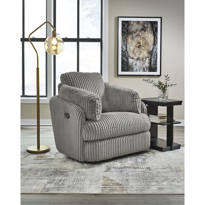 Signature Design by Ashley Tie-Breaker Swivel Glider Recliner - Fog