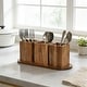 preview thumbnail 6 of 6, Acacia Wood Utensil Holder 13 x 4.5 x 4.7 in 3-Section Countertop Caddy with Bottom Tray Kitchen Organizer - 13 x 4.5 x 4.7 in