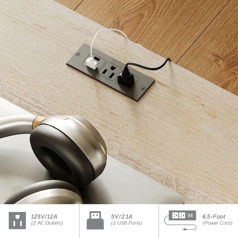 WAMPAT 59in Modern Executive Desk with Charging Station & Drawers and 2 PCS 72in Tall Bookcases with Storage Cabinet.