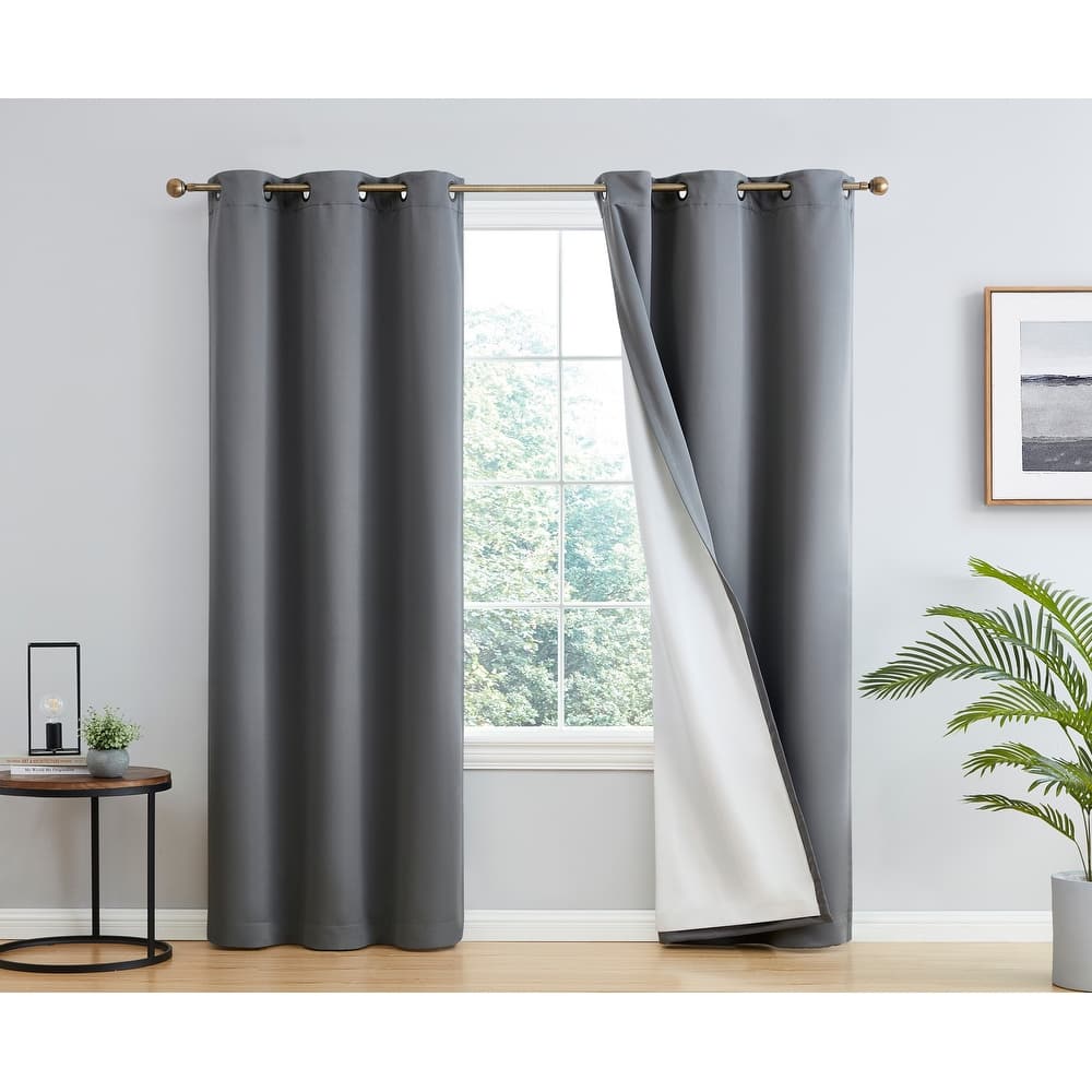 Dakota Complete Blackout Drapery Heavy Thermal Insulated Efficient Window Curtain Grommet Panels, 2 Panels