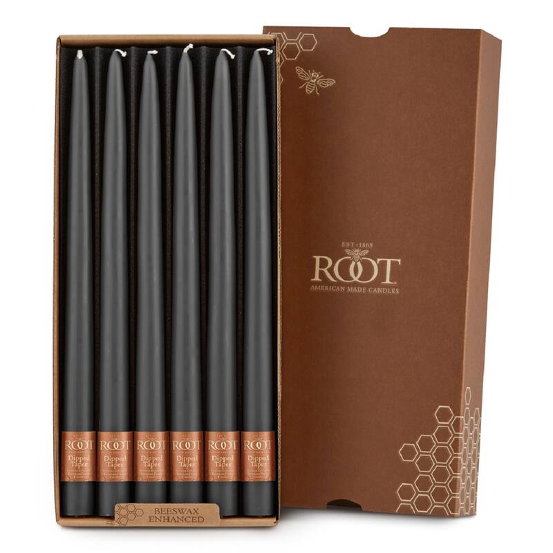 ROOT Hand Dipped Taper Candles - 12 Ct - Stone - 12 X .88