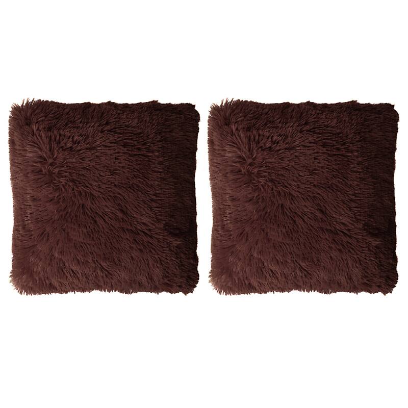 Faux Fur Decorative 18-inch Throw Pillows (Set of 2)