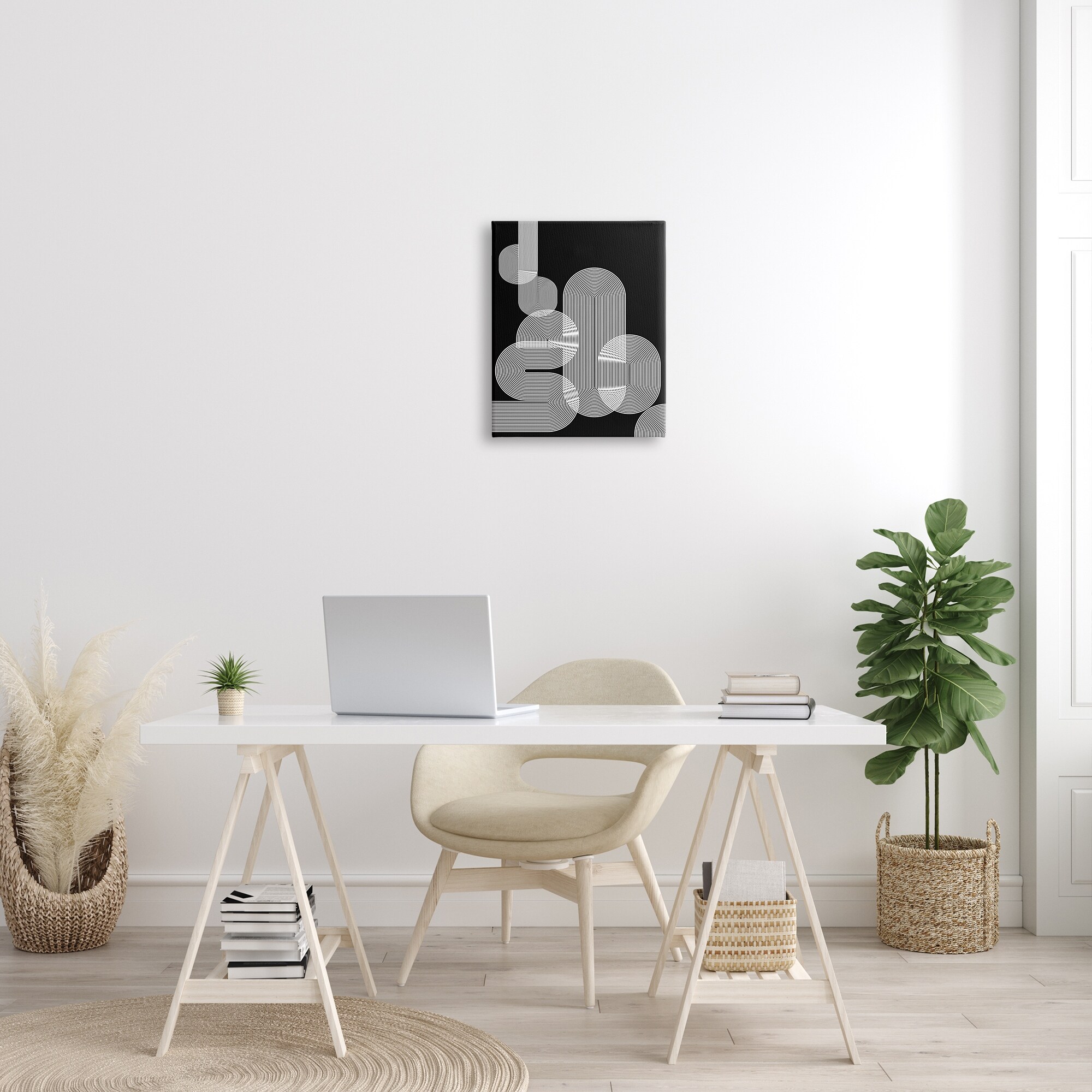 Stupell Abstract Graphic Black Shapes Industrial Line - Picture 7 of 14