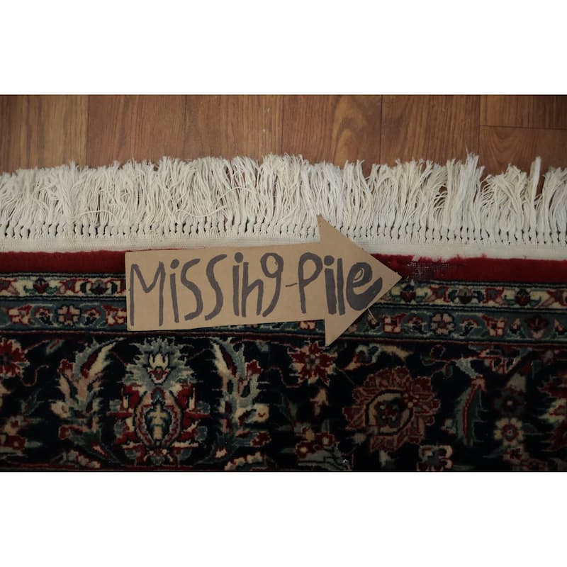 Hand Knotted Oriental 100% Wool Carpet Traditional Floral Red Tabriz Area Rug - 8' 8'' X 5' 9''