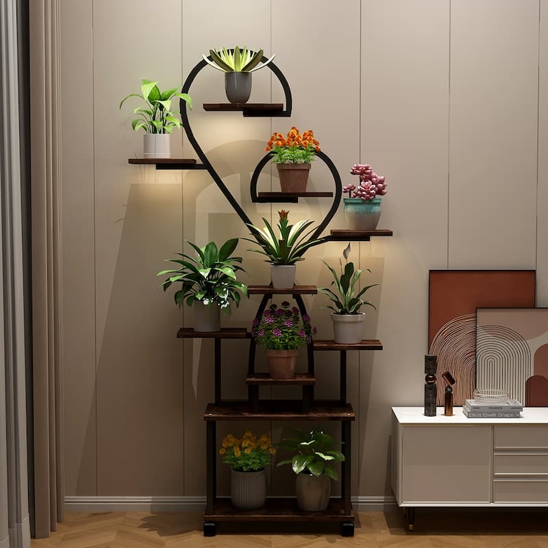 Metal Plant Stand with Grow Lights, Indoor Plant Rack