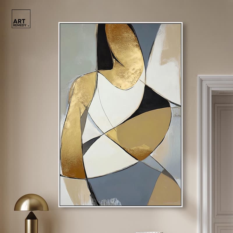 Gold Leaf Contours Canvas by Art Remedy
