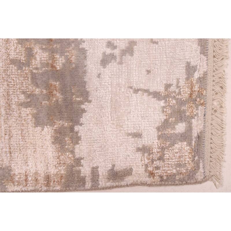 ECARPETGALLERY Hand-knotted Legacy Grey Silk, Wool Rug - 2'6 x 11'10
