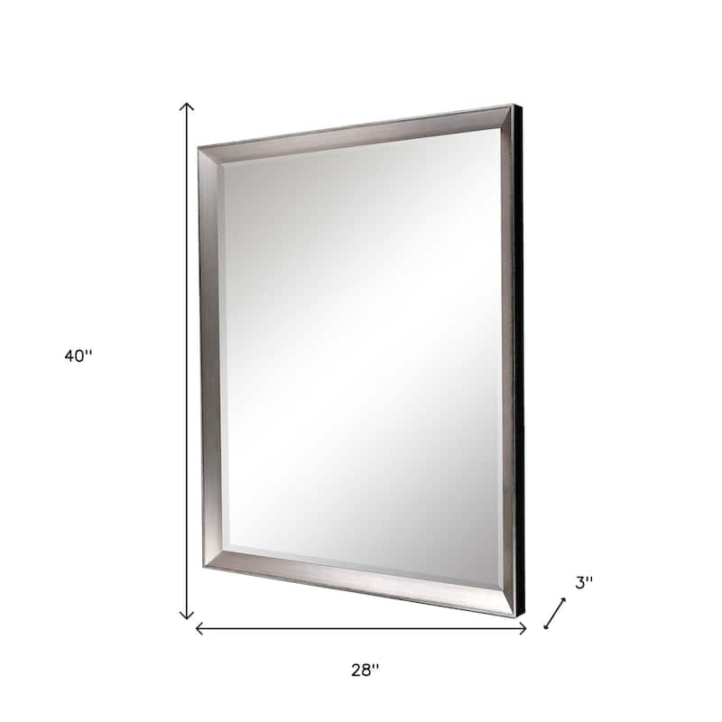 HomeRoots 40" Silver Framed Accent Mirror - 28.00 in. x 40.00 in. x 3.00 in.