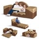 preview thumbnail 1 of 5, WOWMAX 8PCS Modular Kids Play Couch, Couch Kids Sofa Couch for Playroom Bedroom Living Rooms for Boys and Girls, Toddler Couch Brown