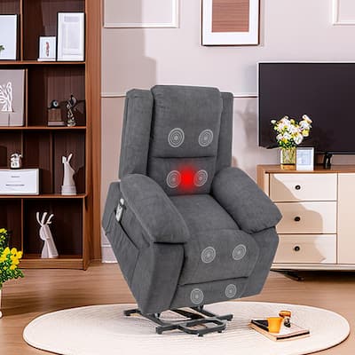 Power Lift Recliner Chair with Massage Heating Reclining Chair for Elderly,with Cup Holder and USB port
