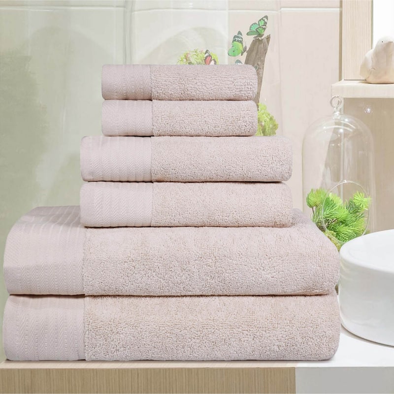 Turkish Cotton 6 Piece Herringbone Solid Towel Set by Superior