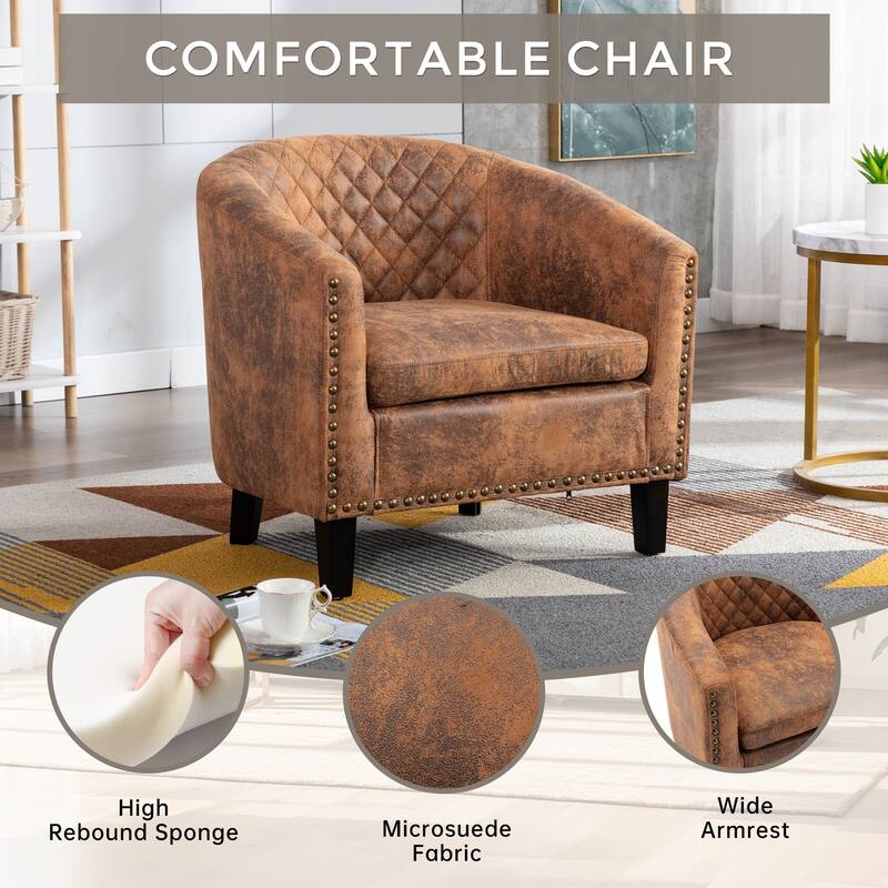 Club Chairs with nailheads and solid wood legs