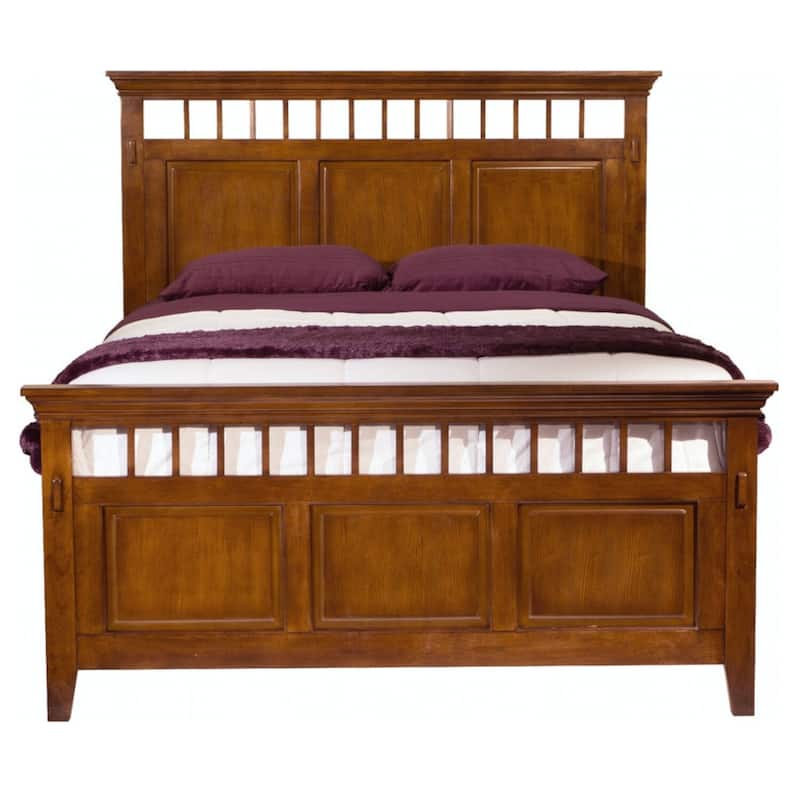 Island Interiors Bed - Distressed Brown Wood Bedroom Furniture
