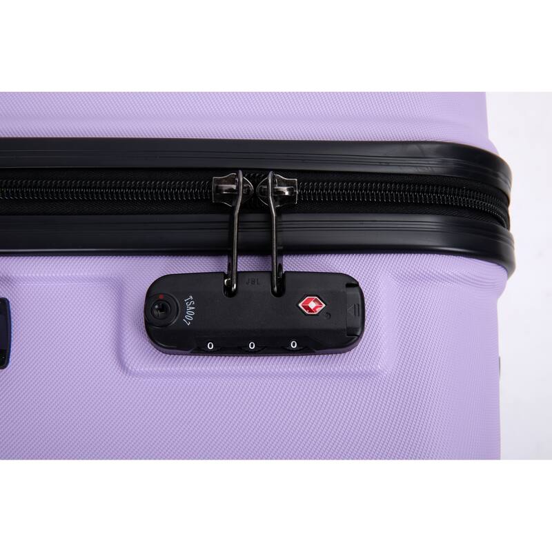 3 Piece ABS Hardside Luggage Sets Spinner Wheels Suitcase with Two Hooks and TSA Lock & Telescoping Handle