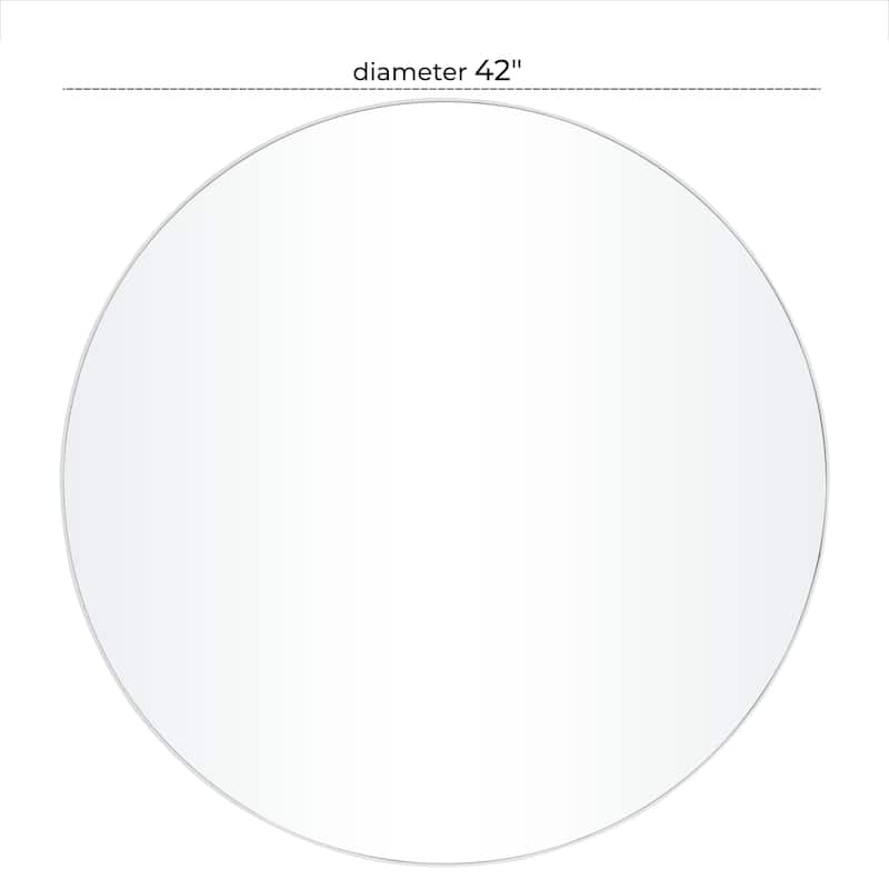 Wooden Wall Mirror with Thin Minimalistic Frame - White - Roche River Decor