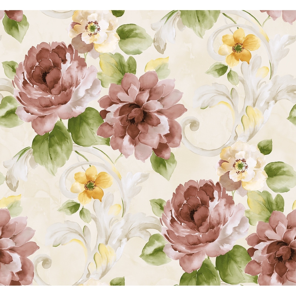 Seabrook Designs Somerset Floral Unpasted Wallpaper