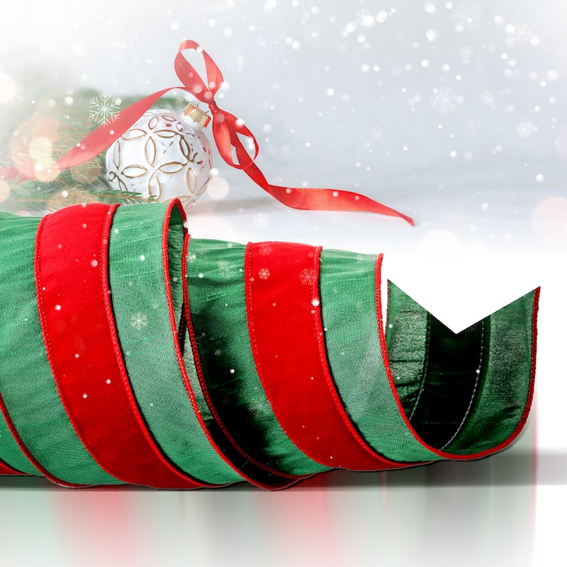 4"X10y Velvet Stripe Dupion Ribbon - 4" x 10 Yards