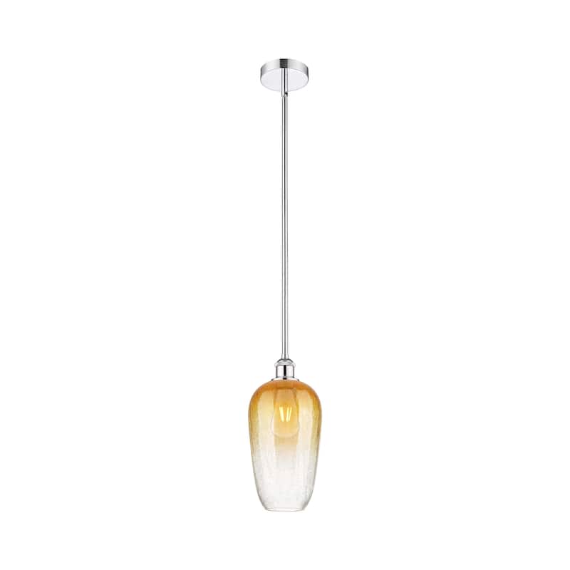 Innovations Lighting Endless Possibilities Edison - Brookhaven Flute - 1 Light 7" Stem Hung Mini Pendant - Polished Chrome/Amber