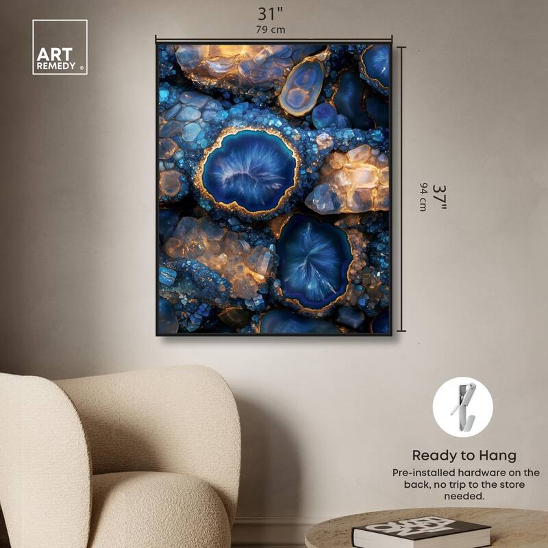 Oceanic Gold Sparkle Canvas by Art Remedy