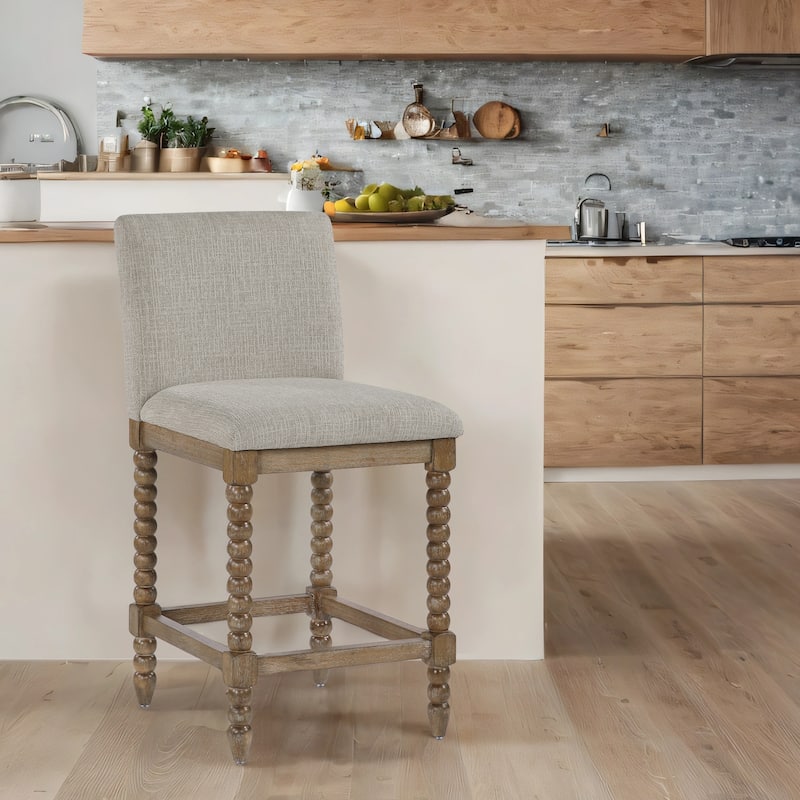 Chenille 26"H Spindle Legs Counter Stool